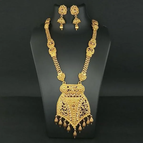 Amina Creation Gold Plated  Haram Necklace Set