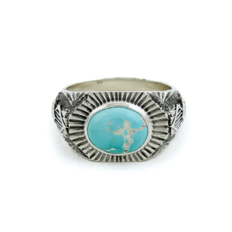 Royston Turquoise x Silver "Empire" Ring