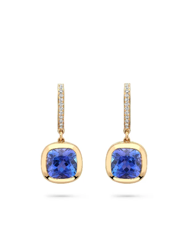 Florentine Dolce Vita Cushion Tanzanite Earrings