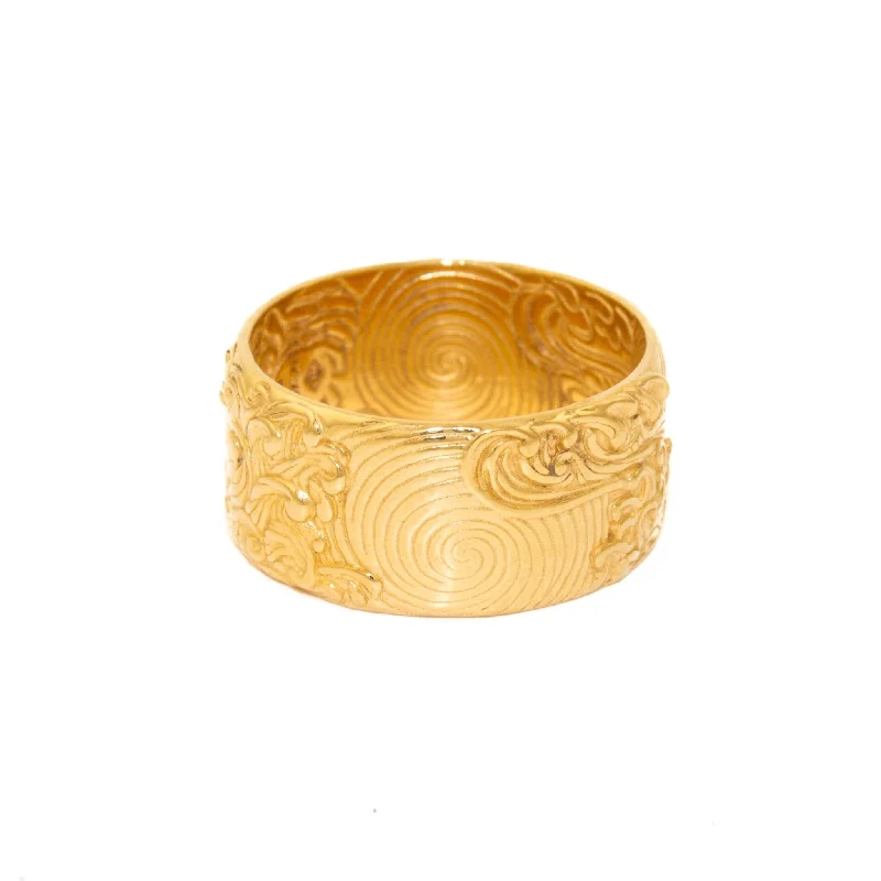 Gold Kanagawa Band Ring