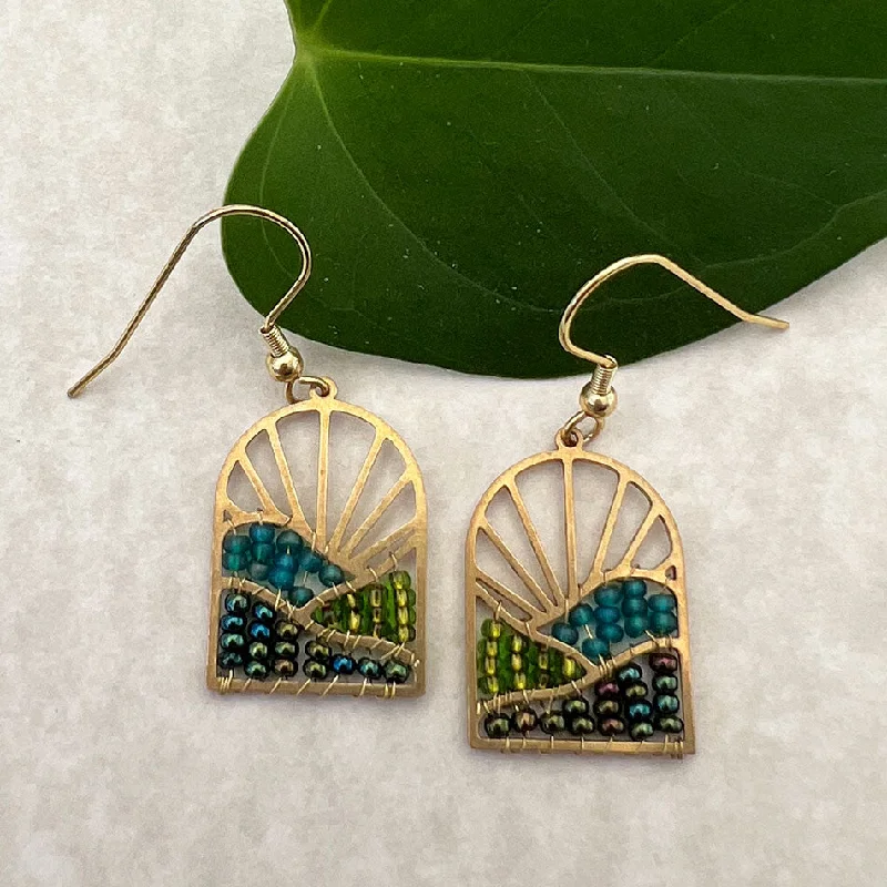 Sunrise Beaded Earrings, Guatemala