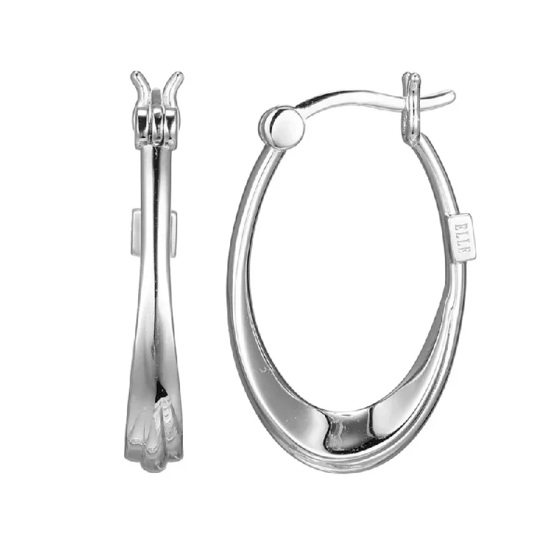 Elle Swirl Collection Oval Hoop Earrings