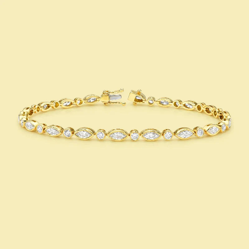 The Charlotte, Marquise and Round Diamond Tennis Bracelet