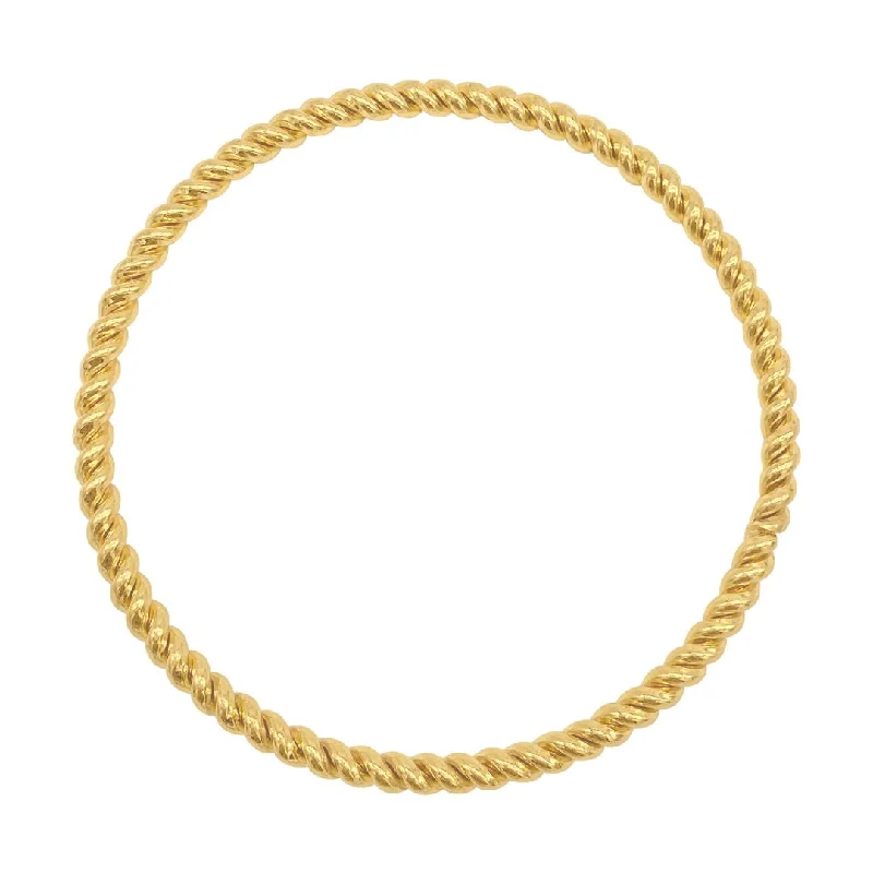 Tarnish Resistant 18k Gold Plated Rope Bangle Bracelet