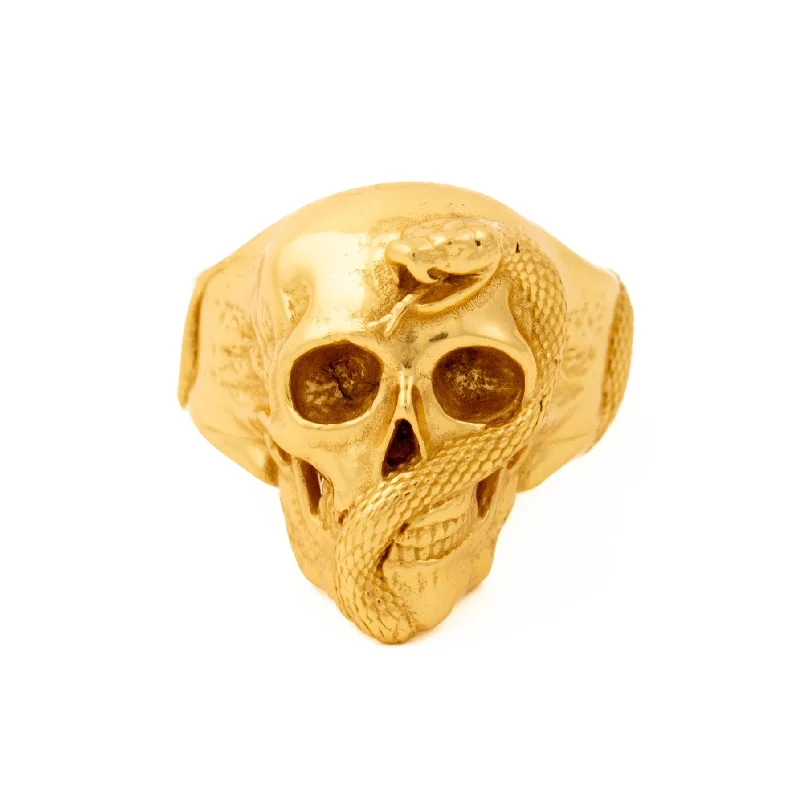 Gold "Jake" Skull Ring