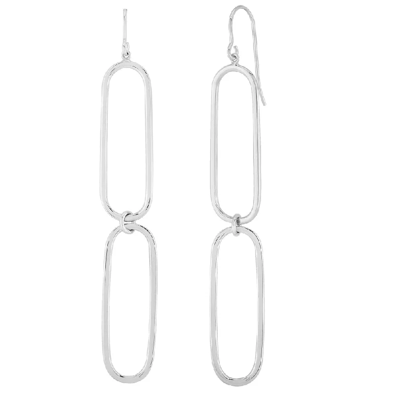 Sterling Silver Paper Clip Dangle Earrings