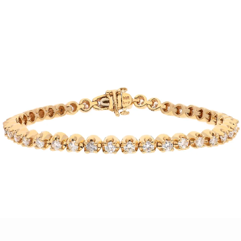 14K Yellow Gold Diamond Tennis Bracelet