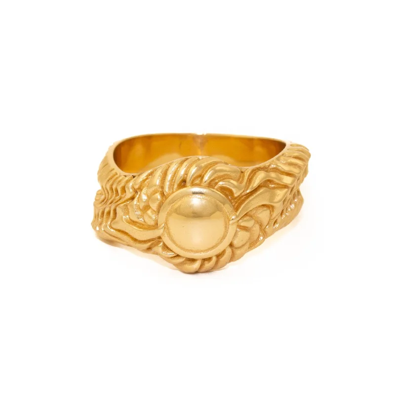 Gold "Biomech" Ring