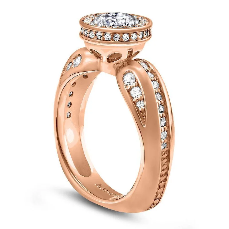 Modern Sensuality Diamond Halo Grace Engagement Ring