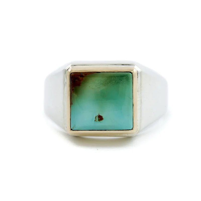 Royston Turquoise Inlay Signet Ring