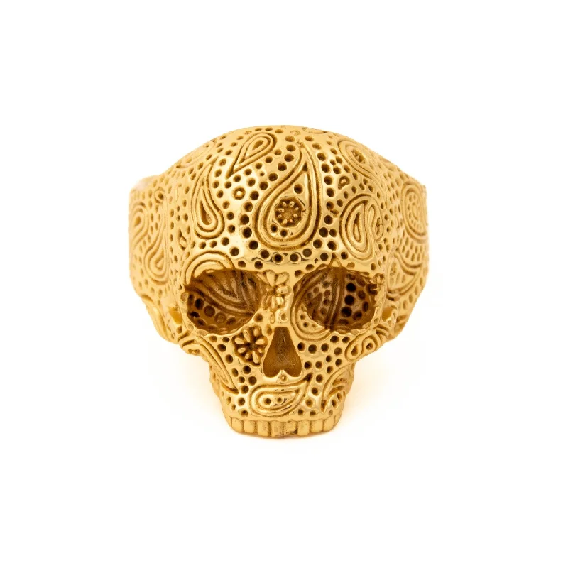 Gold "Lord Paisley" Skull Ring