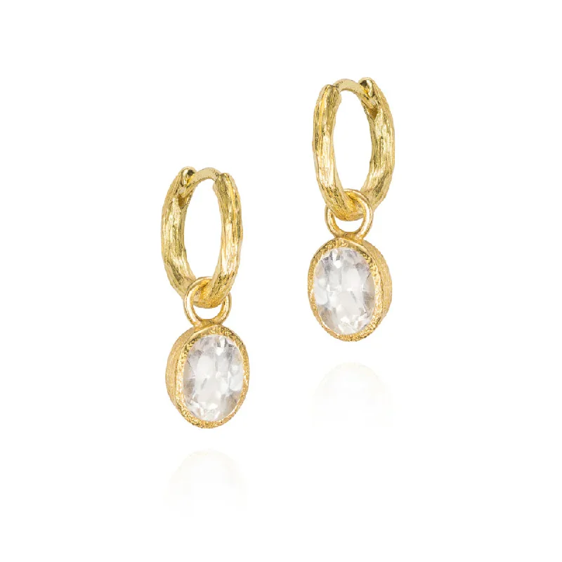 Jorge Revilla Zen Collection White Topaz Drop Earrings