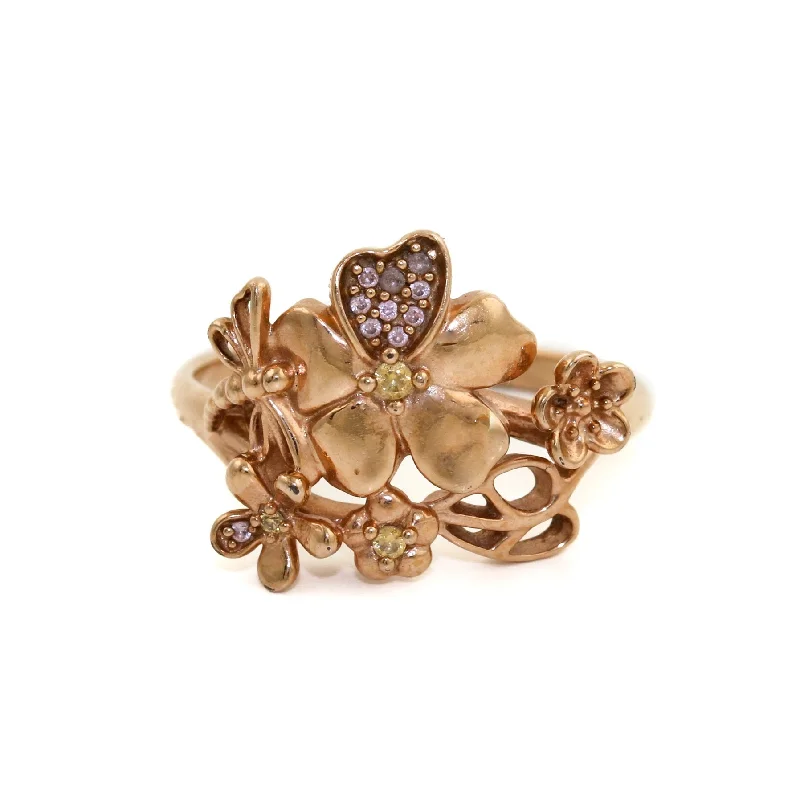 10k Rose Gold x Diamond Floral Ring