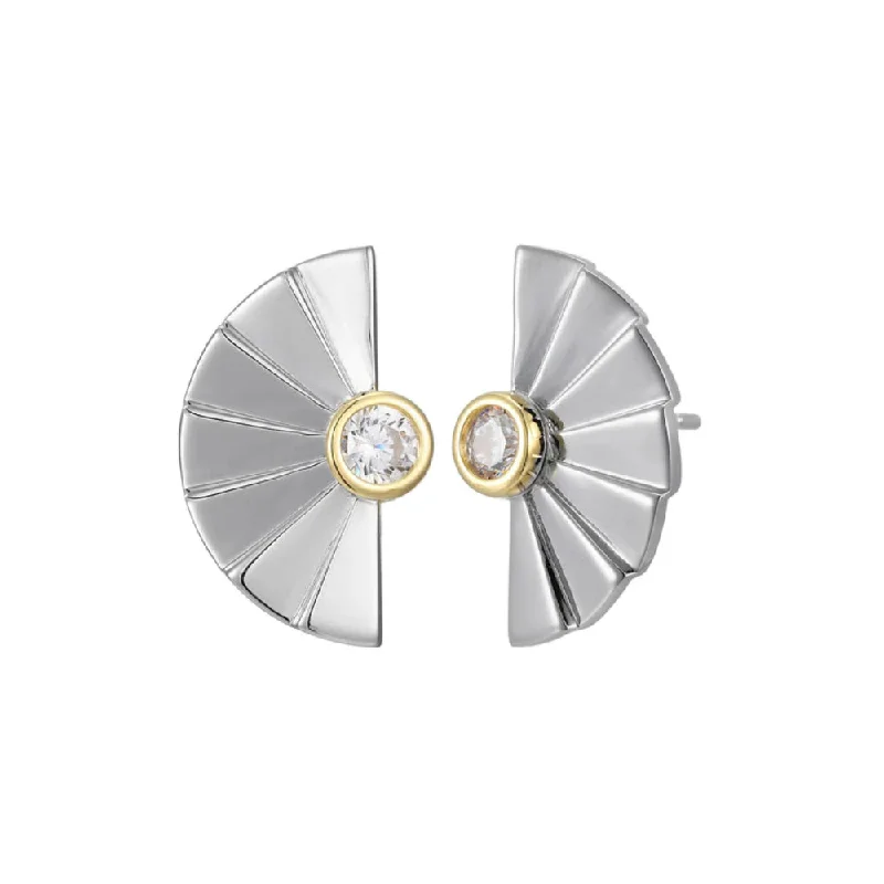 Elle Pleat Design Stud Earrings