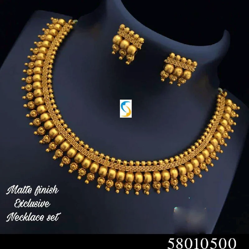 Sai Fashion Gold Plated Matte Finish Necklace Set