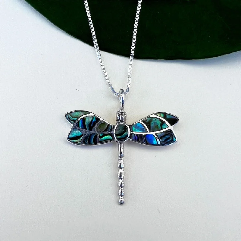 Abalone Dragonfly Necklace - Sterling Silver, Indonesia