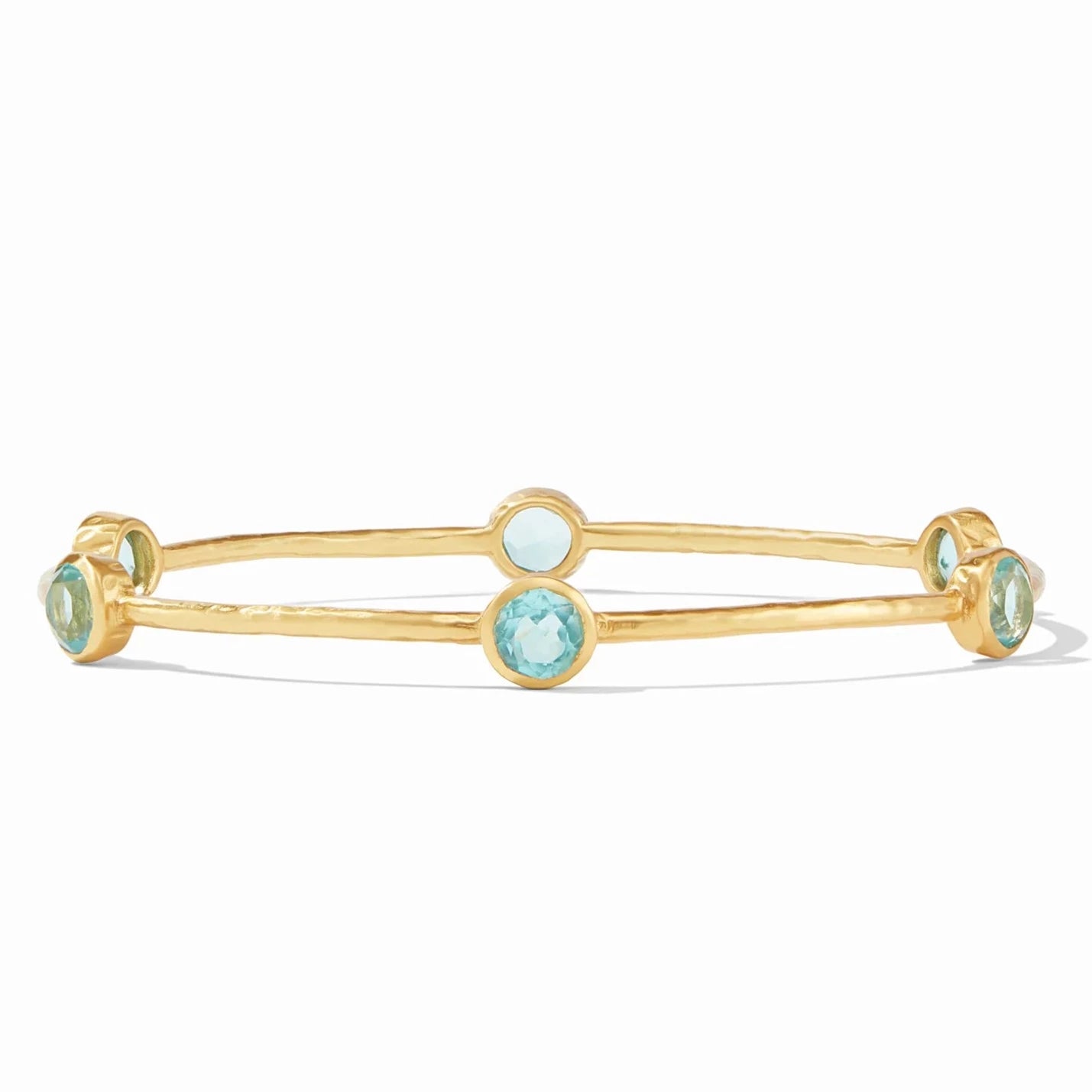 Julie Vos Milano Bangle Bracelet Medium, Bahamian Blue Stones