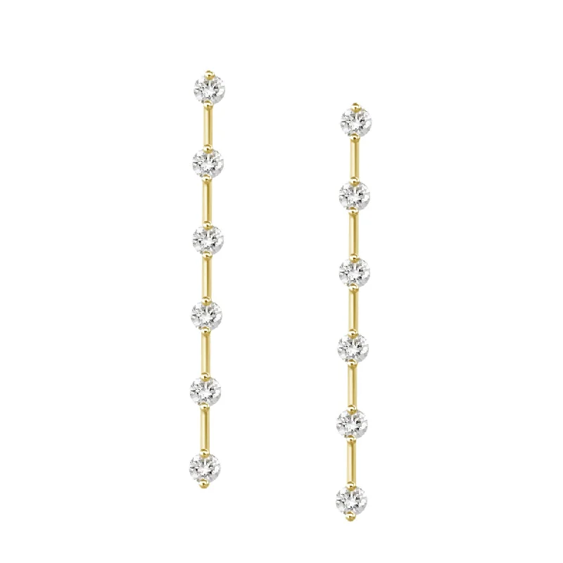 18k Gold Diamond Dangle Earrings