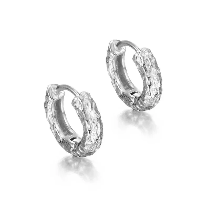 Jorge Revilla Lava Collection Sterling Silver Huggie Hoop Earrings