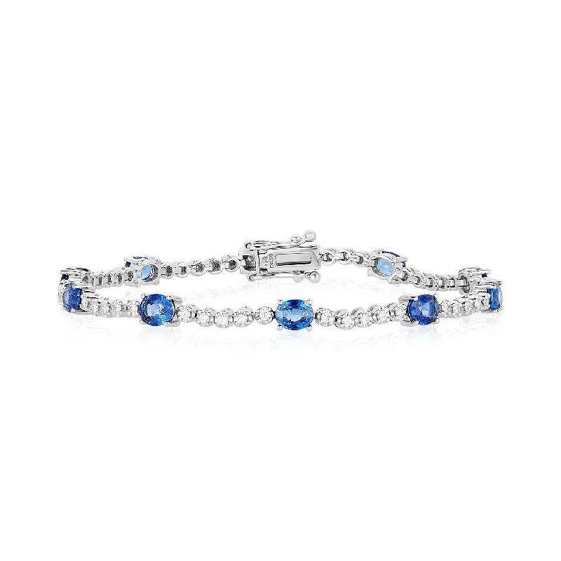 Sapphire and Diamond Tennis Bracelet