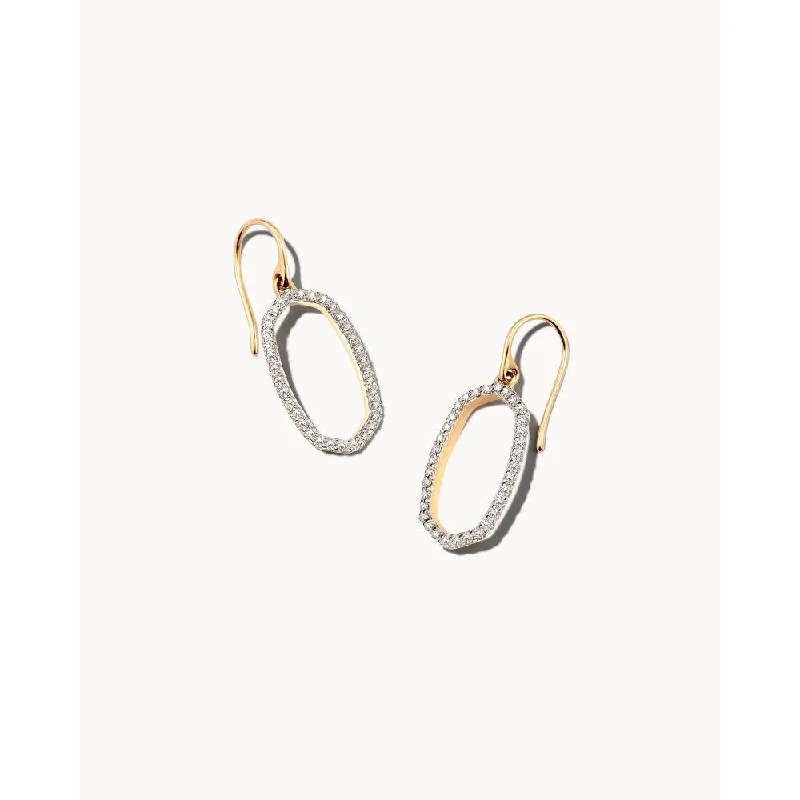 Kendra Scott Lee 14k Gold Open Frame Earrings in White Diamond