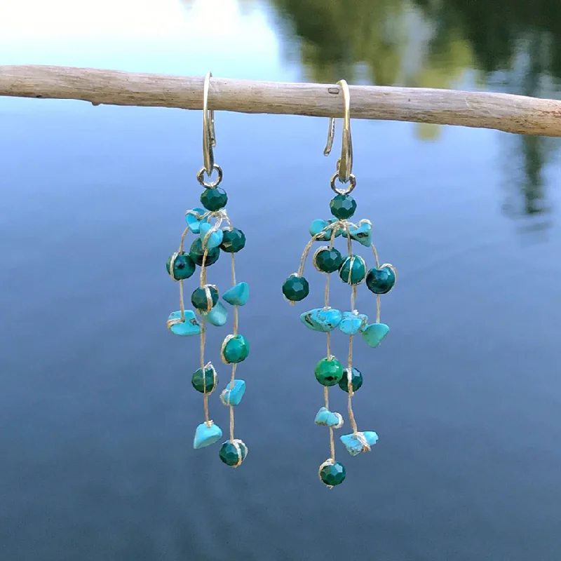 Floating Earrings - Turquoise, Thailand