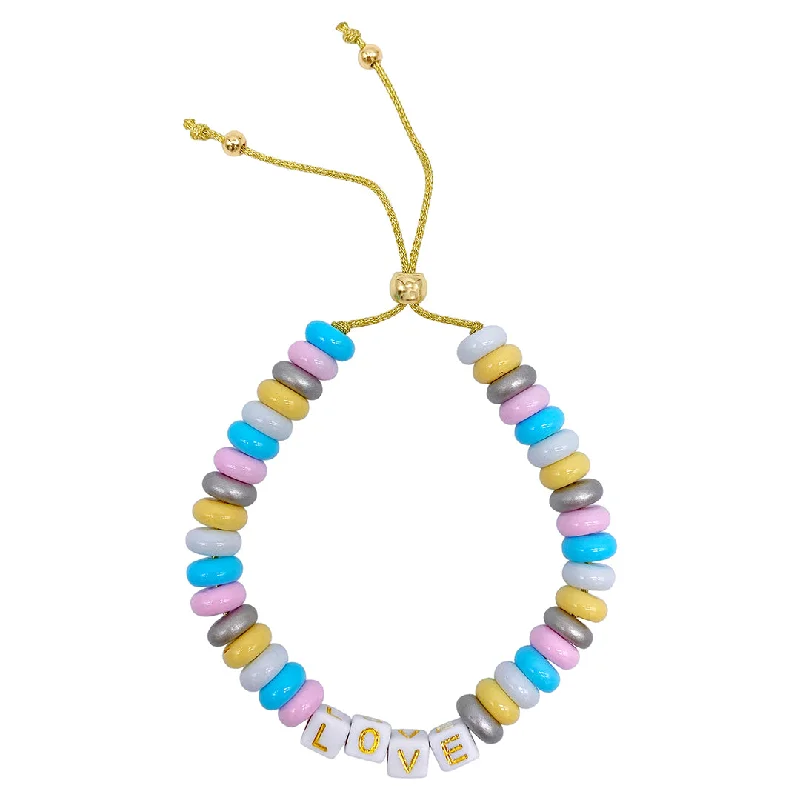 Pastel Donut Bead "Love" Bracelet