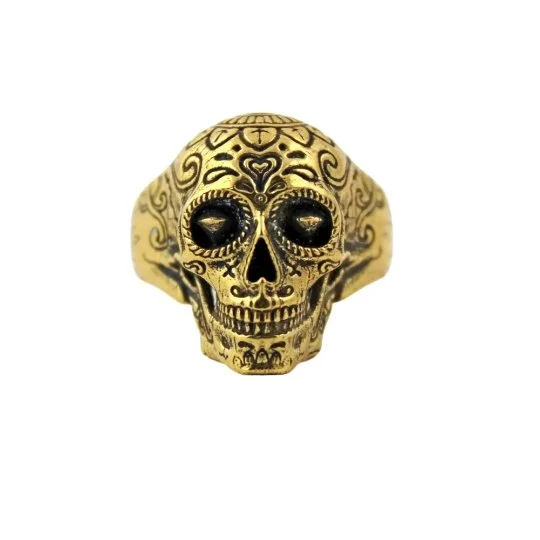 Brass "Sugarman" Skull Ring