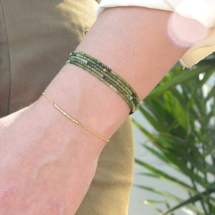 Green Tourmaline Wrap Bracelet