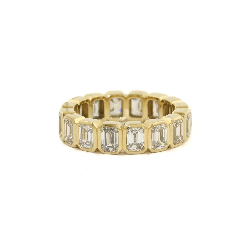 14k Gold Emerald Cut Diamond Eternity Band