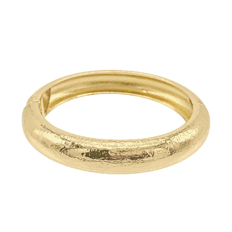 14k Gold Plated Texturized Bangle