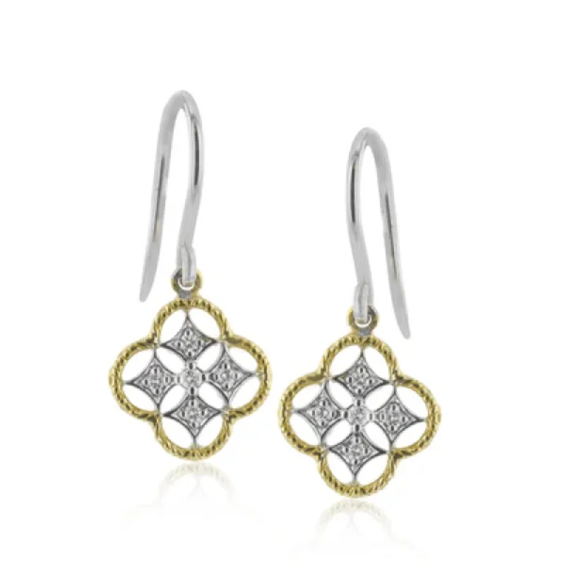 Simon G. 18k Trellis Earrings with Diamonds