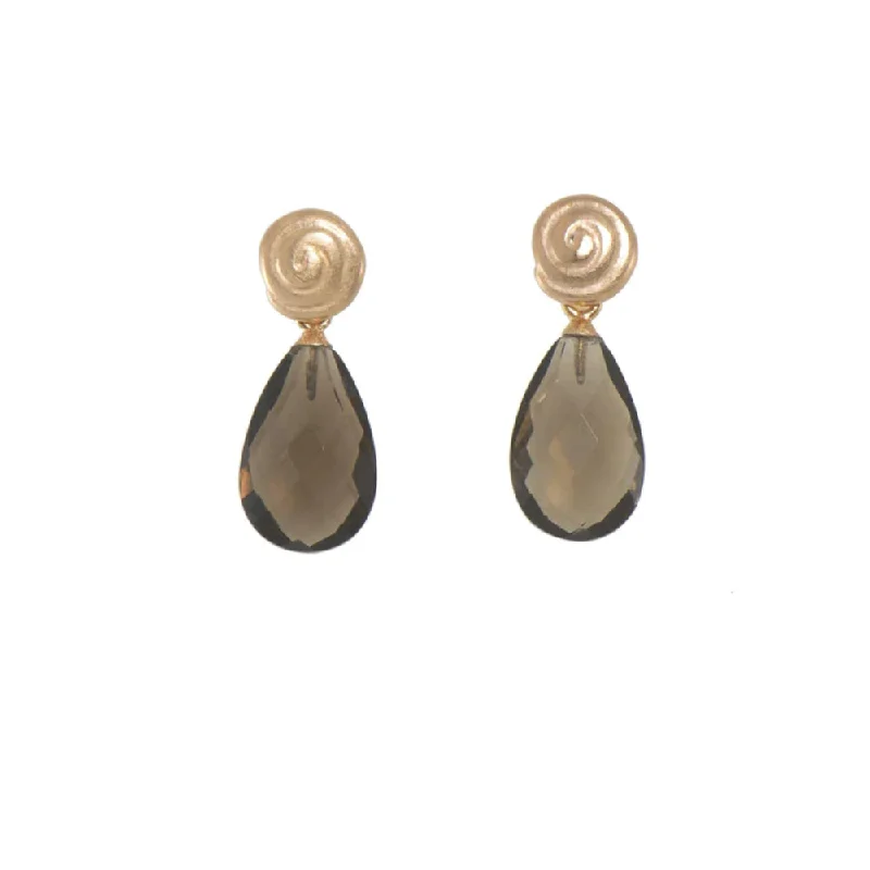 Joyla Smoky Quartz Gratitude Swirl Earrings