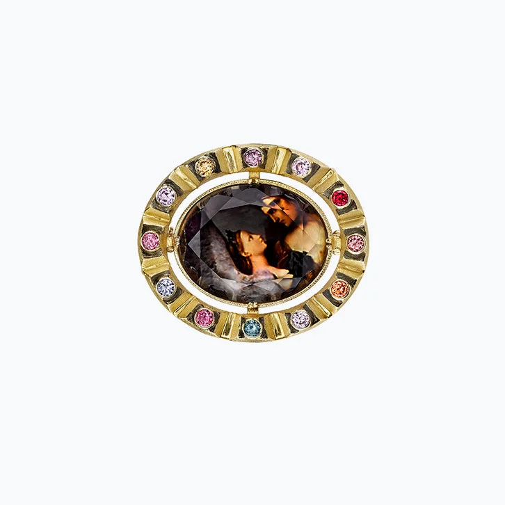 Oedipus and The Sphinx by Gustav Moreau Spencer Portrait Brooch & Pendant