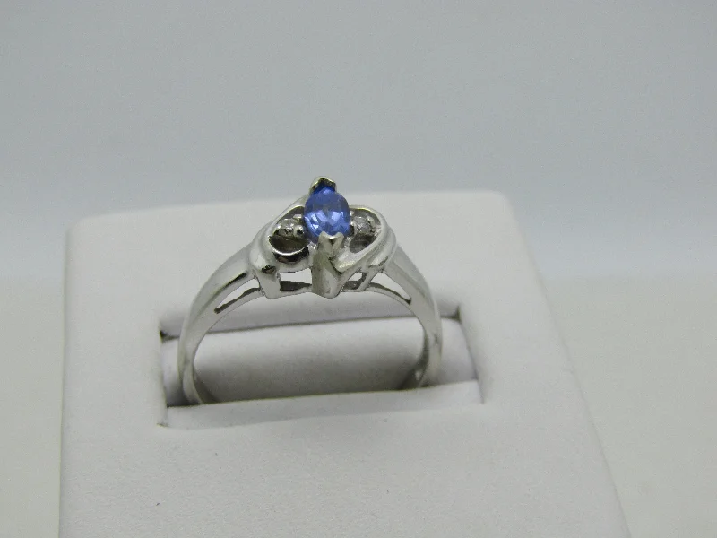 10kt Marquise Tanzanite Diamond Ring, Signed JLF, Sz 7.25, 2.48, .25ctw+