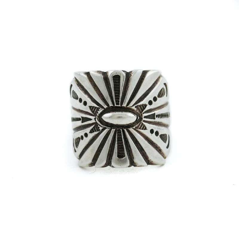 Stamped Navajo Contemporary Ring