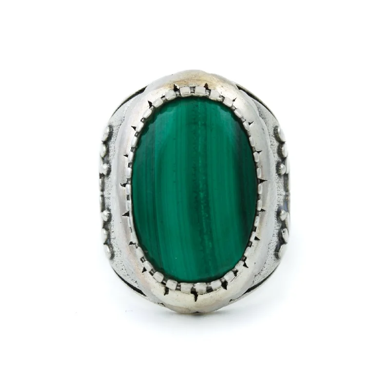 "Kiku" Ring x Malachite