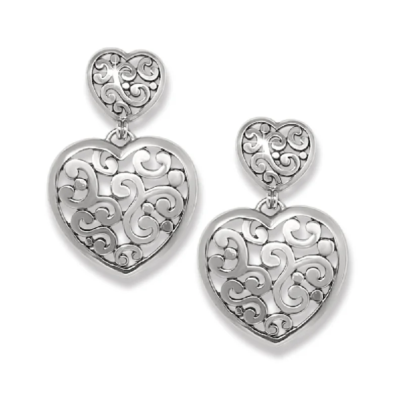 Brighton Contempo Heart Double Post Drop Earrings