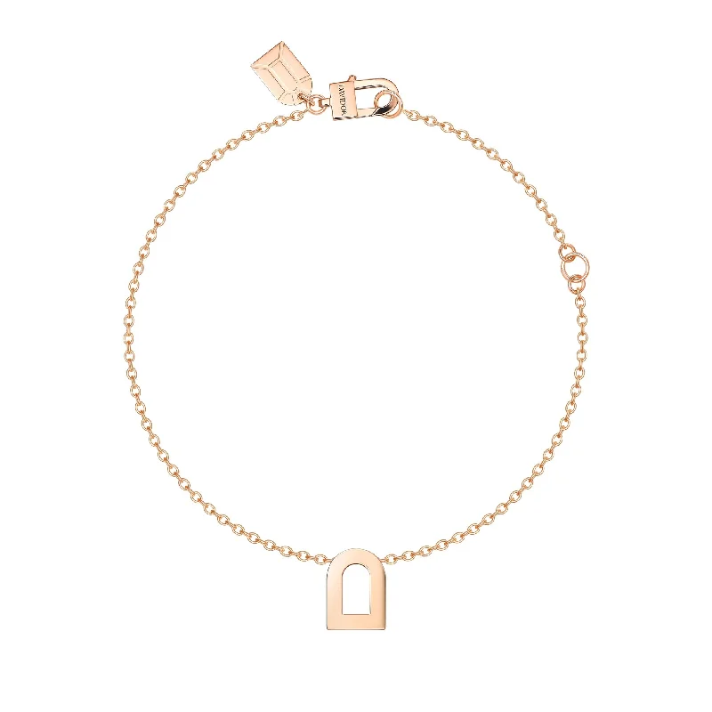 L'Arc Voyage Charm PM 18k Rose Gold Chain Bracelet