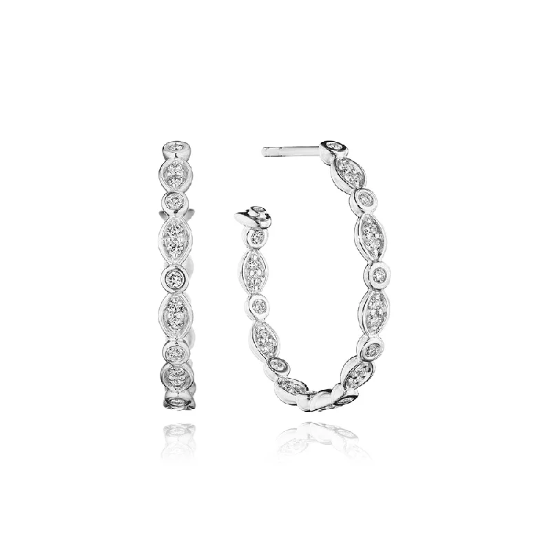 Verragio 18k Gold "Nobility" Diamond Hoop Earrings