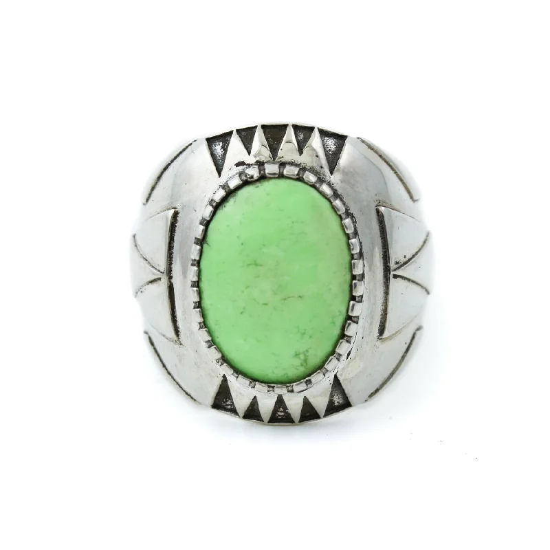 Lemon Chrysoprase "Delta" Ring