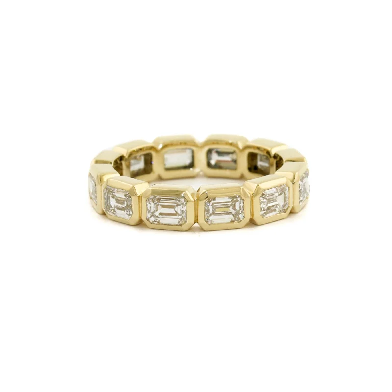 14K Gold Emerald-Cut Diamond Eternity Band