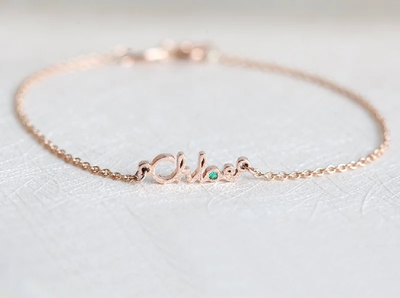 Personalized Name & Gemstone Bracelet