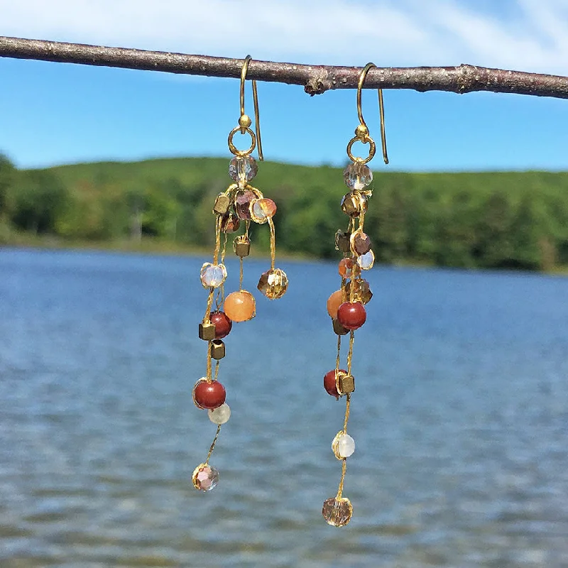 Floating Earrings - Amber, Thailand