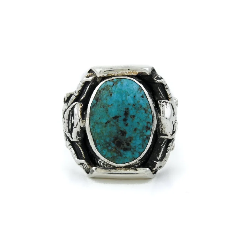 Silver Vintage Tibetan Turquoise Ring