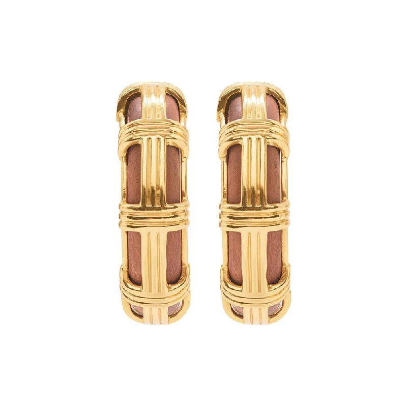 Capucine de Wulf Gaia Cage Hoop Earrings in Teak