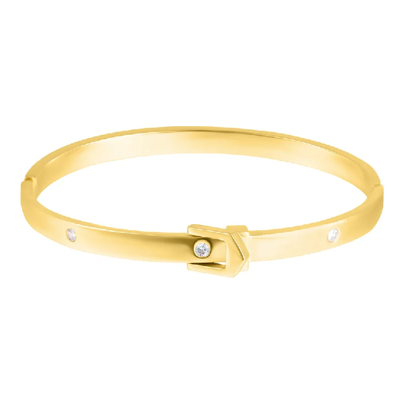 14k Gold Plated Belt Bangle Bracelet