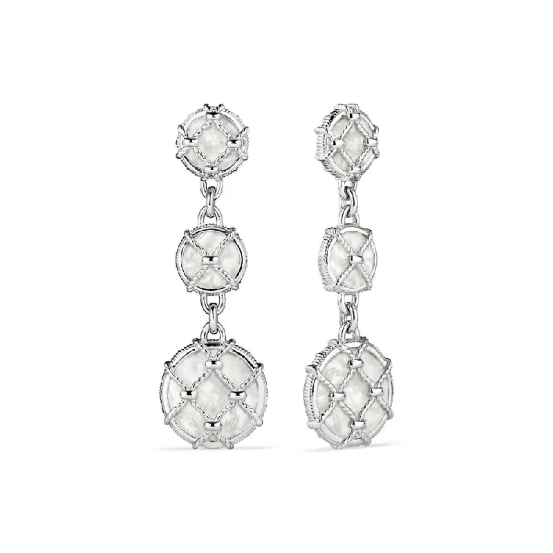 Judith Ripka Isola Triple Drop Earrings with Mother of Pearl