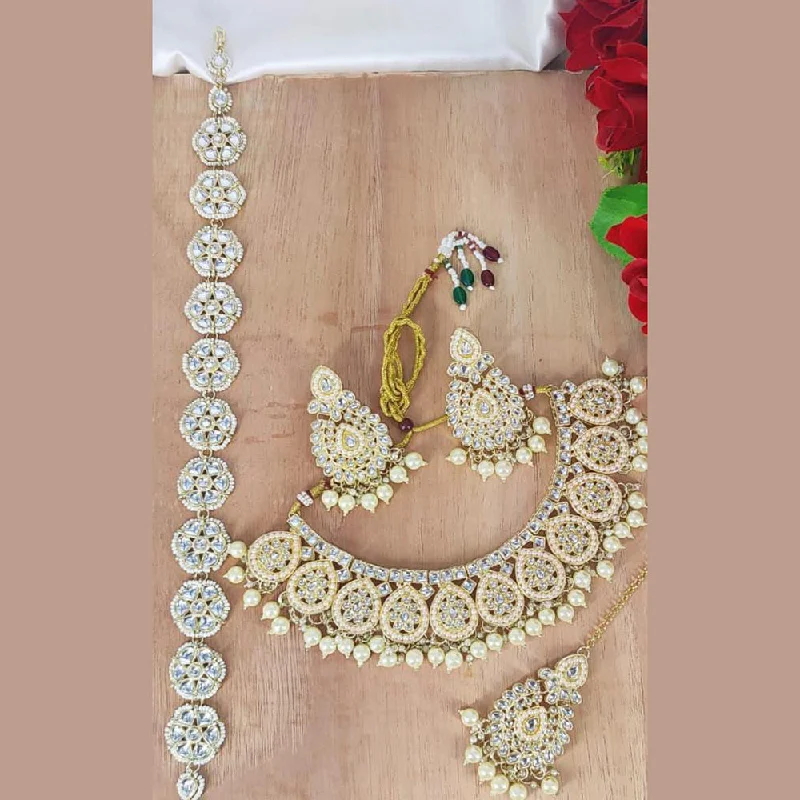 Manisha Jewellery Gold Plated Kundan Necklace Set