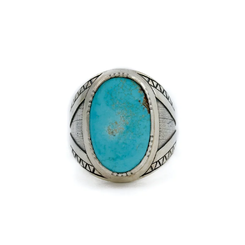 Lambda Λ Ring x Natural Kingman Turquoise